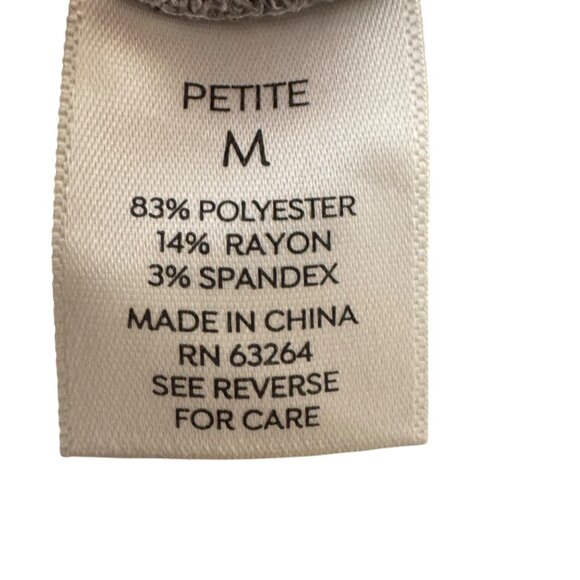 Westport Petite M Top Gray Floral Twist Front Long Sleeve Blouse Casual Stretch - Picture 5 of 5